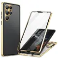 Mtp Products Samsung Galaxy S24 Ultra Magnetisk Cover med Hærdet Glas - Guld