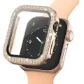 Mtp Products Rhinestone Dekorative Apple Watch SE (2022)/SE/6/5/4 Cover med Skærmbeskyttelse - 44mm - Rødguld