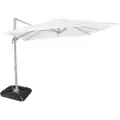 Vonroc Premium Hængeparasol Pisogne 300x300cm – inkl krydsfod, 4 ∆ fyldbare fliser og overtræk - vierkantet | Hvid