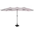 Vonroc Premium Stangparasol Iseo 460x270cm - inkl. □ Betonfod og overtræk - rektangulær | Beige