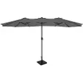 Vonroc Premium Stangparasol Iseo 460x270cm - inkl. □ Betonfod og overtræk - rektangulær | Grå