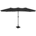 Vonroc Premium Stangparasol Iseo 460x270cm - inkl. □ Betonfod og overtræk - rektangulær | Sort