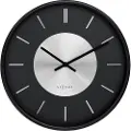 Nextime - Vægur Retro Ii Stripes 25 cm - Sort - Vægure og bordure - - Homeroom