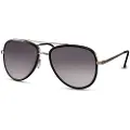 24hShop Solbriller Aviator - Sort med mørk linse