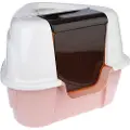 TIAKI Hjørnetoilet med afskærmning Parfait - creme / rosa