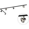 QAZQA Modernt skinnesystem med 5 sorte spotlights 1-faset 300 cm - Iconic Jeany