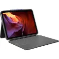 Logitech Rugged Folio - keyboard and folio case - QWERTZ - German - graphite - Tastatur & Folio sæt - Tysk - Grå