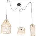 QAZQA Smart udendørs pendellampe rattan 3-lys inkl. LED - Calamus