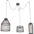 QAZQA Smart udendørs pendellampe sort rattan 3-lys inkl. LED - Calamus