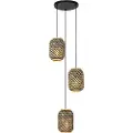 QAZQA Oriental pendellampe bambus med sort 3-lys - Yvonne