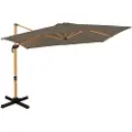Vonroc Premium Hængeparasol Pisogne 300x300cm – inkl krydsfod og overtræk - vierkantet | Trælook | Taupe