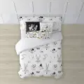 Play Fabrics Looney B&w Dynebetræk Med Knapper Til 180 Seng 260x240 Cm