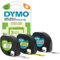 Dymo Tape Letratag 12mm 4m Gul/sølv/hvid 3-pack