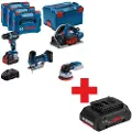Bosch Kit 18v Gsr + Gkt + Gst + Gex + 4ah + 2x5.5ah Elektrisk Værktøjssæt