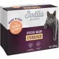 Smilla Økonomipakke: 24 x 85 g Smilla Bidder med Grøntsager - Sterilised Laks & Gulerod