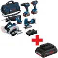 Bosch Gsr+gst+gks+gsa+gdx+3x4ah Slagboremaskinesæt Med Taske