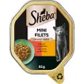 Sheba Mini Filets med oksekød og kalkun i sovs vådfoder til katte (bakker 85 g)