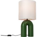 QAZQA Design bordlampe grøn med hvidt linnedskærm - Lotti