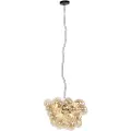QAZQA Smart pendellampe sort med ravfarvet glas inkl. 8 WiFi G9 - Uvas