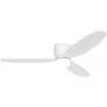 QAZQA Loftventilator hvid 132 cm inkl. LED dæmpbar med fjernbetjening - Sofio