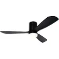 QAZQA Loftventilator sort 132 cm inkl. LED dæmpbar med fjernbetjening - Sofia