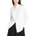 Armani Exchange AIX Armani Exchangetil kvinder. 8NYC04YNP9Z1000 Hvid poplin-skjorte (XL), Casual, Bomuld, Lange ærmer