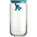Alessi Køkkenopbevaringsglas GIANNI 1,4 l, blåt låg, glas, Alessi