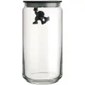 Alessi Køkken opbevaringskrukke GIANNI 1,4 l, sort låg, glas, Alessi