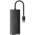 Baseus Lite Series Hub 4in1 USB to 4x USB 3.0 25cm (Black) USB hub - USB 3.0 - 4 ports - Sort