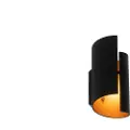 QAZQA Smart væglampe sort med guld indvendig inkl. Wifi G9 - Faldo
