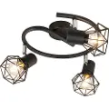 QAZQA Art Deco Spotlight sort justerbar 3-lys - Mosh