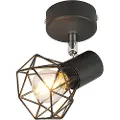 QAZQA Art Deco Spotlight Sort Drejelig og Vippelig - Mosh