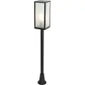 QAZQA Stående udendørslampe sort med rillet glas 100 cm IP44 - Charlois