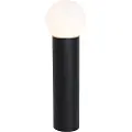 QAZQA Sort udendørs gulvlampe med opalglas 50 cm IP44 - Huma