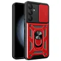 Mtp Products Samsung Galaxy A55 Roterende Ring Hybrid Cover med Kameraskjold - Rød