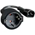 24hShop Apparatadapter - C14 han til Schuko hun 15 cm