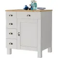 Loft 24 - Skænk Toscana 1 låge/5 skuffer - Hvid - Skænke & sideboards - - Homeroom