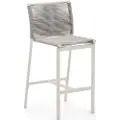 Kave Home - Culip udendørs skammel lavet af reb og hvid aluminium, 65 cm - Hvid - Barstole - - Homeroom