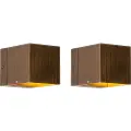 QAZQA Sæt med 2 smarte væglamper mørk bronze 8 cm inkl. WiFi G9 - Transfer