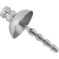 Penisplug - metal, riflet dilator (sølv)