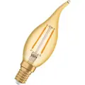Osram LED pære Vintage 1906 Kerte Vindstød 120lm 1,5W/824 Guld Dæmpbar E14