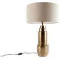 QAZQA Bordlampe bronze stofskærm lysbrun 50 cm - Bruut