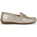 Fluchos Fluchostil kvinder. F1428 Bruni lædermokkasiner F1428 gyldne (36), Guldfarvet, Fast, Ingen, Casual