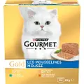 Gourmet Gold Mousse med kylling, laks, nyrer, kanin vådfoder til katte (8-pack)
