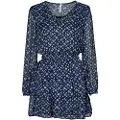 Pepe Jeans Pepe Jeanstil kvinder. PL953255 Eyra kjole navy (XS), Casual, Lange ærmer, Genanvendt polister, Bæredygtig, Blå