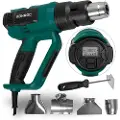 Vonroc PRO Varmluftpistol - 2000W | Med LCD-skærm og 60 varmestande (50°C - 650°C) | Inkl. Tilbehør 5 dele.