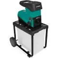 Vonroc Kompostkværn 2800W – Lydsvag - Kraftig flishugger med justerbare skærevalser | 60L | Klarer grene op til Ø45 mm