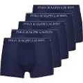 Ralph Lauren Polo Ralph Laurentil mænd. 714864292009 Pakke med 5 ensfarvede navy boxershorts (L), Afslappet, Bomuld, Blå