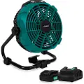 Vonroc Ventilator 20V – hybrid akku og strøm drevet | Inkl. 2x 2.0Ah akku og oplader - Inkl. adapter