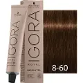 Schwarzkopf Schwarzkopf-Professional Haarfarver Igora-RoyalAbsolutes Permanent Anti-Age Color Creme No. 8-60 Lysblond Choko Natur 60 ml (1.467,00 kr / 1 l)